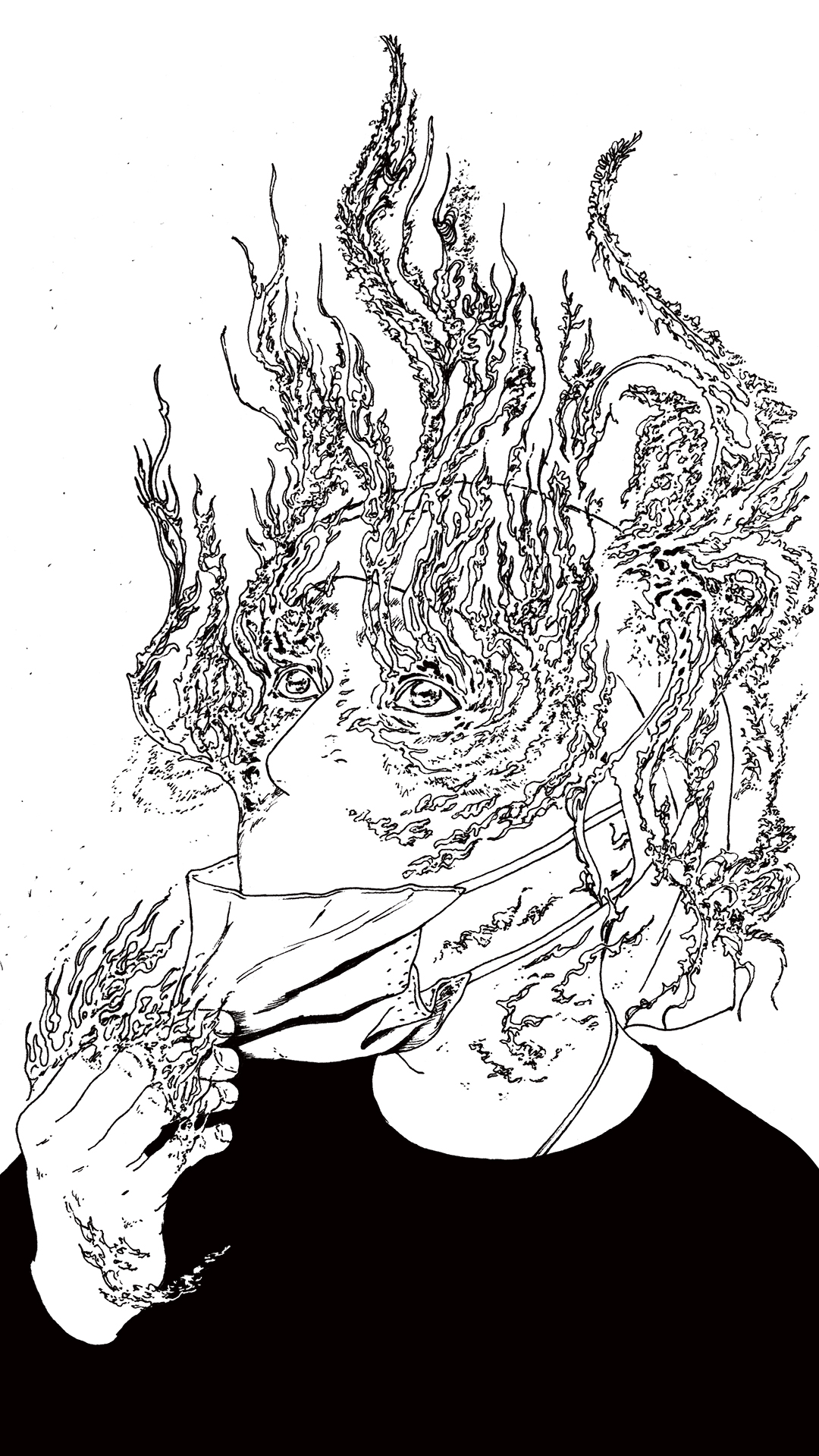 a page from FANA, original comic series, hand drawn illustration, ink on paper, 2d art, autobiography, FANA, rrfana, rr, Rita Rahimi, Ramin Rahimi,  کتاب مصور فنا ، ریتا رحیمی ، رامین رحیمی 
