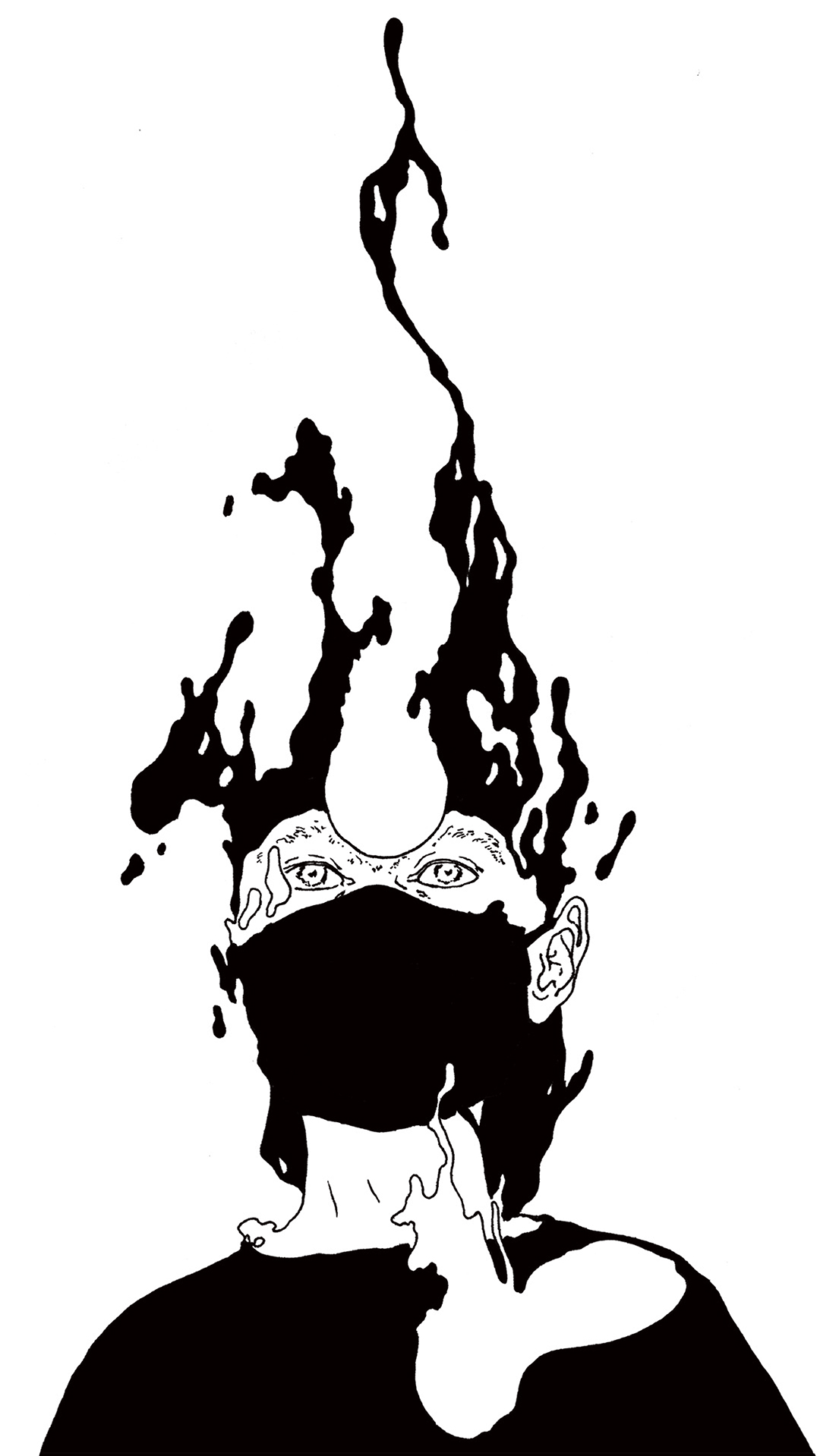 a page from FANA, original comic series, hand drawn illustration, ink on paper, 2d art, autobiography, FANA, rrfana, rr, Rita Rahimi, Ramin Rahimi,  کتاب مصور فنا ، ریتا رحیمی ، رامین رحیمی 
