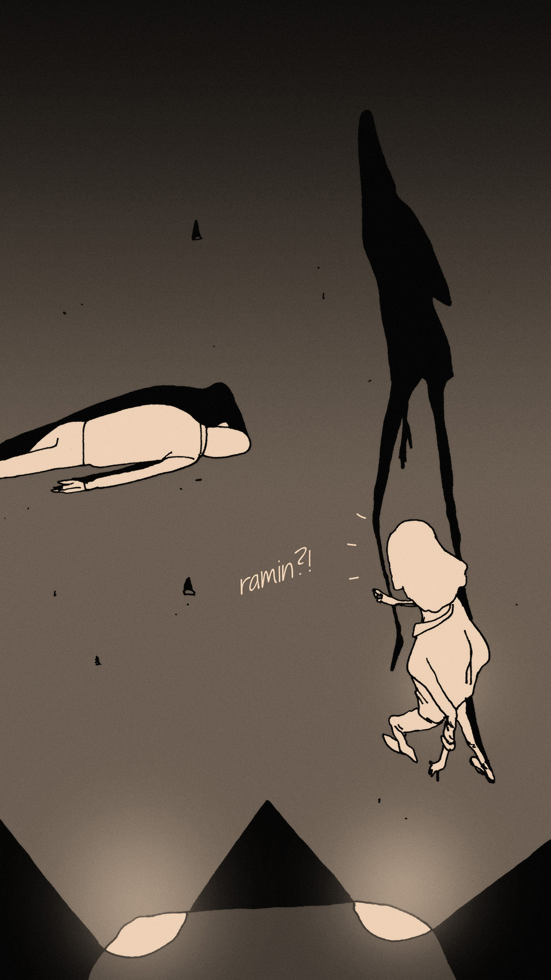 a page from FANA, original comic series, hand drawn illustration, ink on paper, 2d art, autobiography, FANA, rrfana, rr, Rita Rahimi, Ramin Rahimi,  کتاب مصور فنا ، ریتا رحیمی ، رامین رحیمی 
