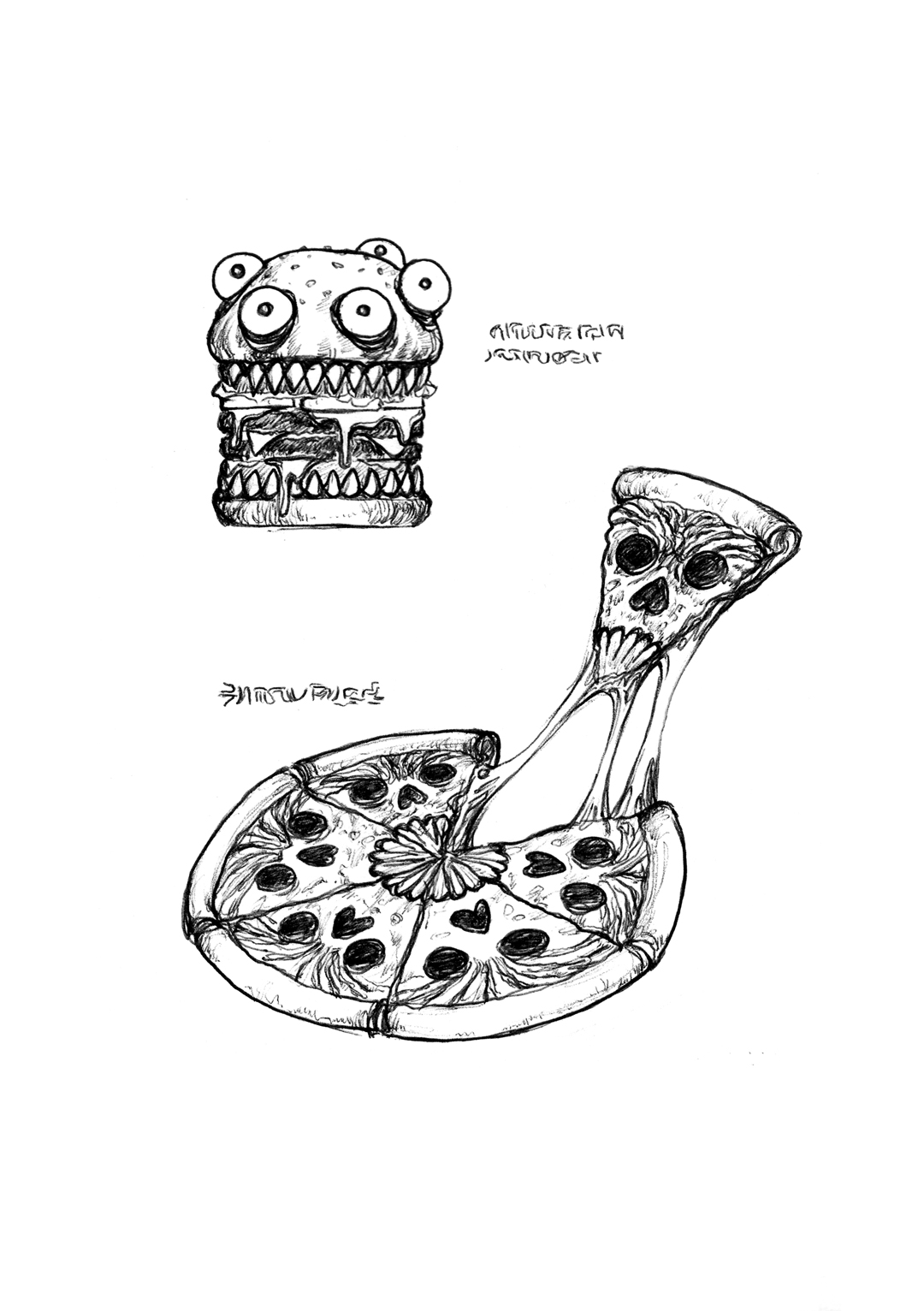 a page from GOON, original artist book, hand drawn illustration, ink on paper, 2d art, independent, FANA, rrfana, rr, Rita Rahimi , ریتا رحیمی ، Ramin Rahimi, کتاب مصور گون , رامین رحیمی