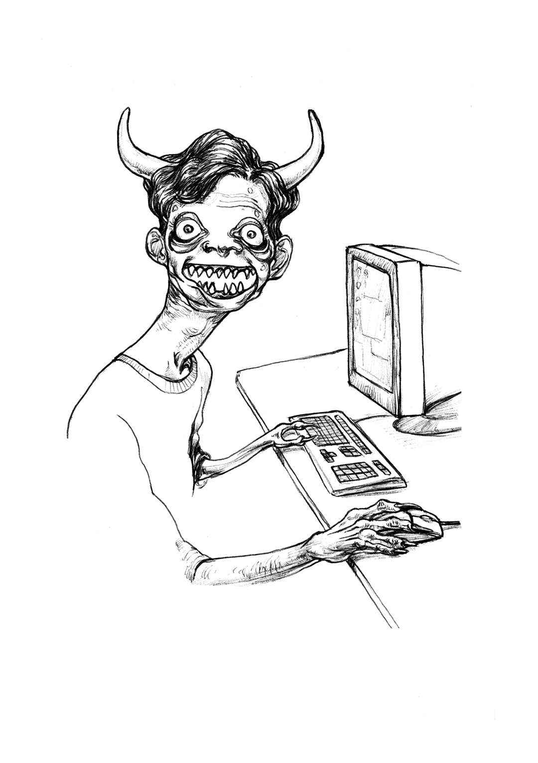 a page from GOON, original artist book, hand drawn illustration, ink on paper, 2d art, independent, FANA, rrfana, rr, Rita Rahimi , ریتا رحیمی ، Ramin Rahimi, کتاب مصور گون , رامین رحیمی