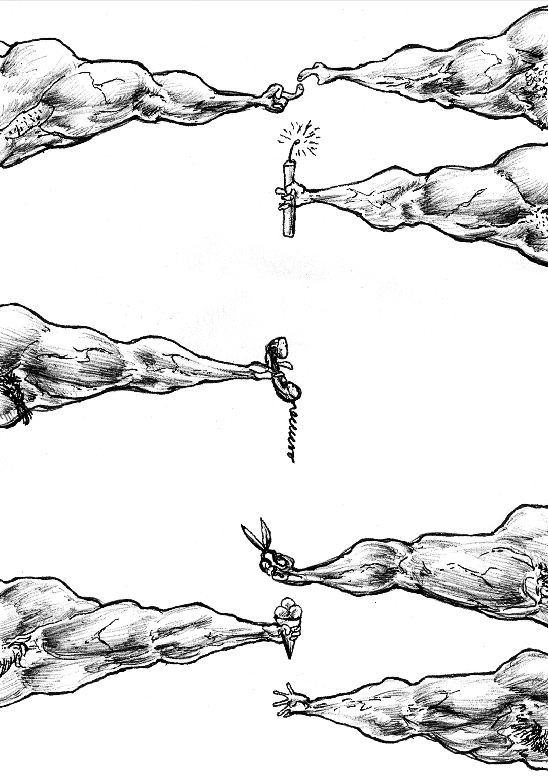 a page from GOON, original artist book, hand drawn illustration, ink on paper, 2d art, independent, FANA, rrfana, rr, Rita Rahimi , ریتا رحیمی ، Ramin Rahimi, کتاب مصور گون , رامین رحیمی