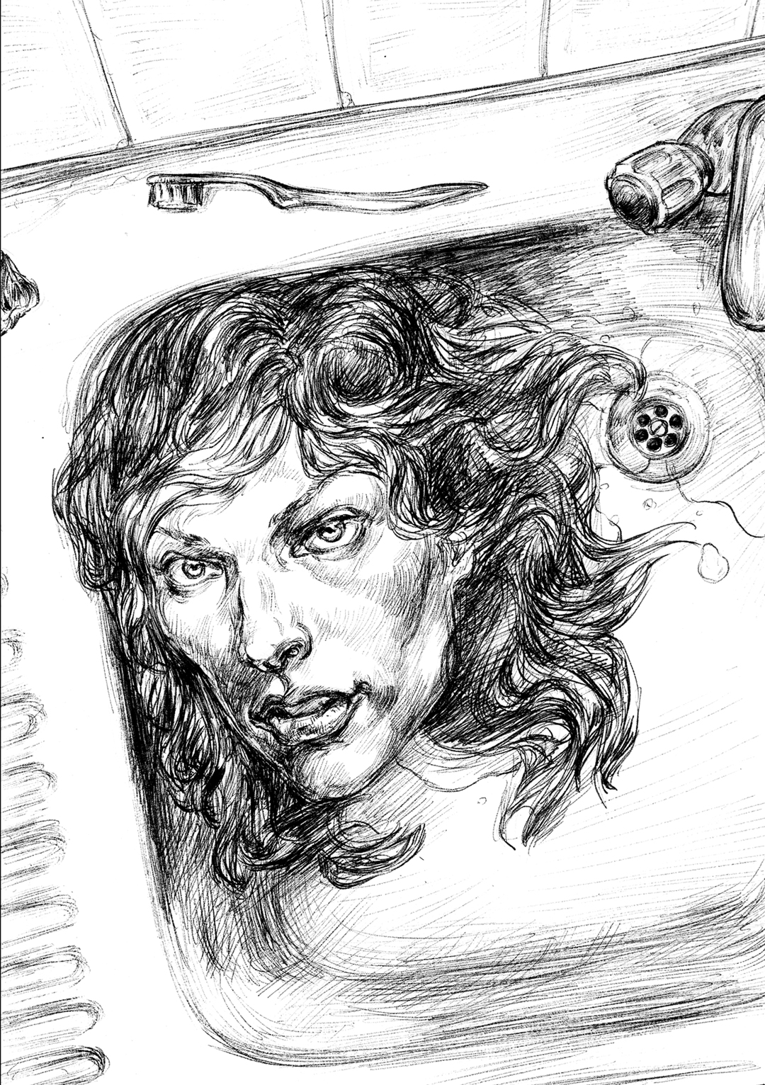 a page from GOON, original artist book, hand drawn illustration, ink on paper, 2d art, independent, FANA, rrfana, rr, Rita Rahimi , ریتا رحیمی ، Ramin Rahimi, کتاب مصور گون , رامین رحیمی