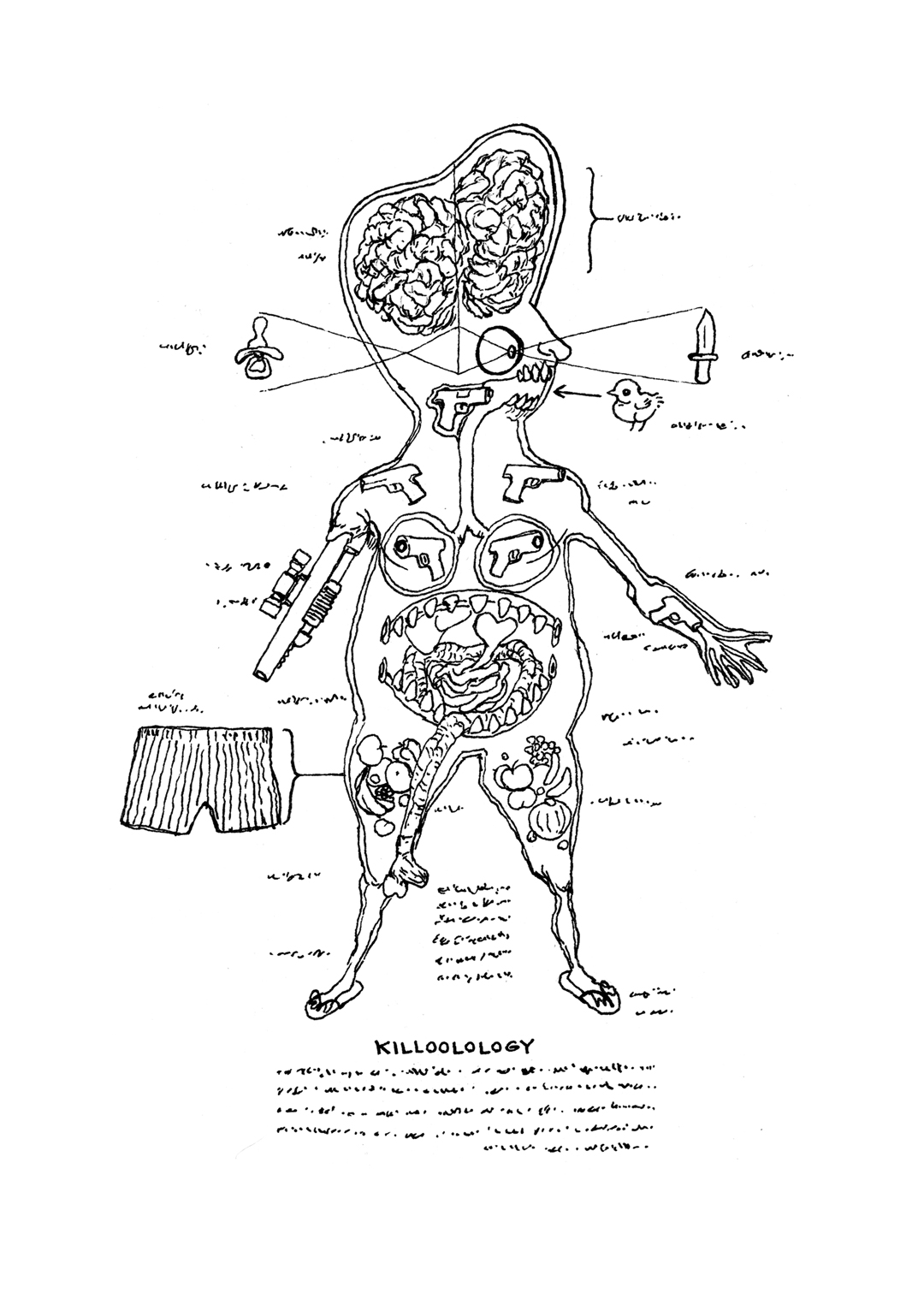 a page from GOON, original artist book, hand drawn illustration, ink on paper, 2d art, independent, FANA, rrfana, rr, Rita Rahimi , ریتا رحیمی ، Ramin Rahimi, کتاب مصور گون , رامین رحیمی