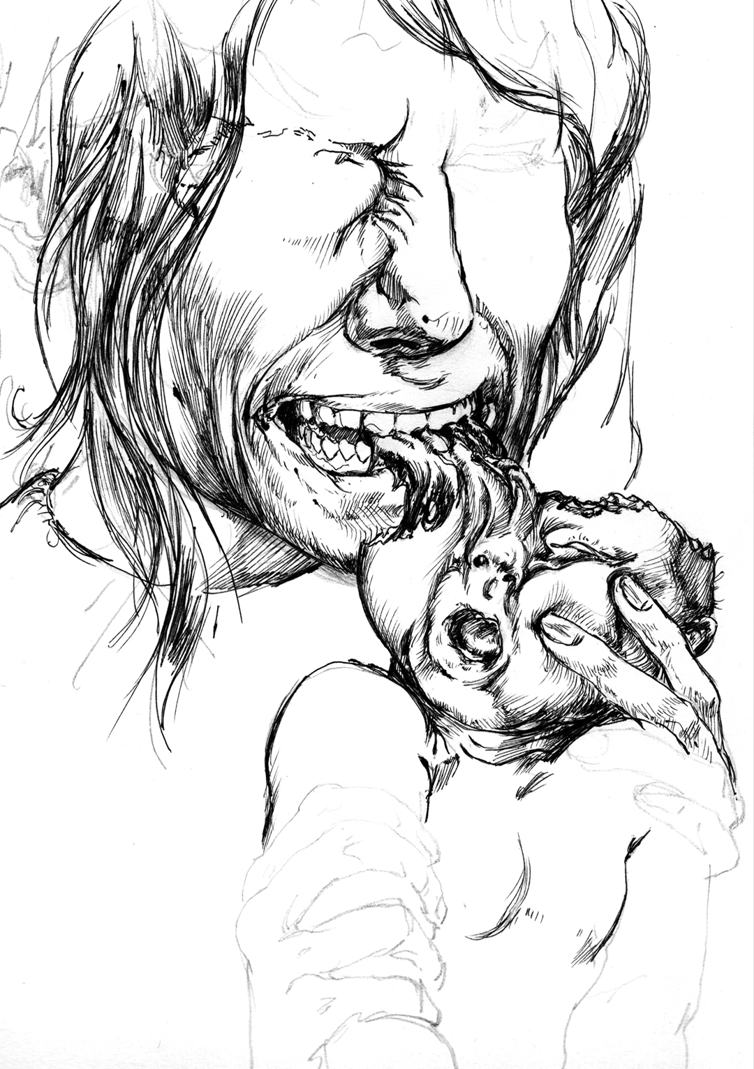 a page from GOON, original artist book, hand drawn illustration, ink on paper, 2d art, independent, FANA, rrfana, rr, Rita Rahimi , ریتا رحیمی ، Ramin Rahimi, کتاب مصور گون , رامین رحیمی