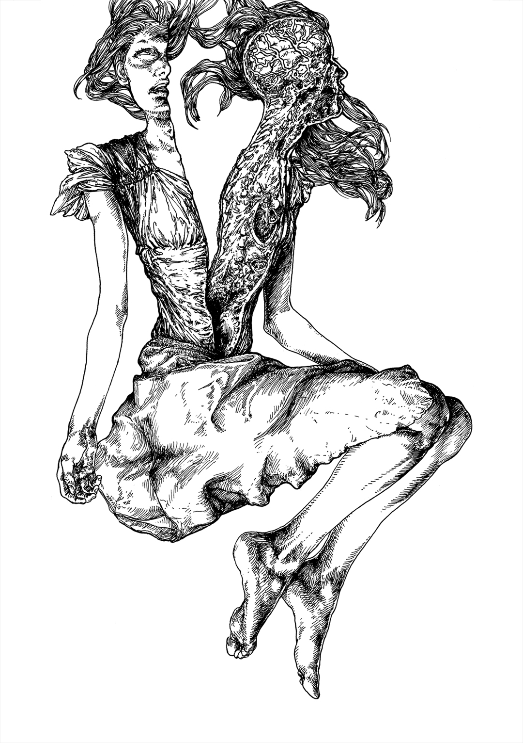 a page from GOON, original artist book, hand drawn illustration, ink on paper, 2d art, independent, FANA, rrfana, rr, Rita Rahimi , ریتا رحیمی ، Ramin Rahimi, کتاب مصور گون , رامین رحیمی